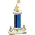 Premium Single Blue Glacier Victory Golf Trophy