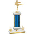 Premium Single Blue Glacier First Place Karate Trophy