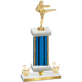 Premium Single Blue Glacier Second Place Karate Trophy
