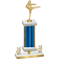 Premium Single Blue Glacier Year Karate Trophy