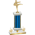 Premium Single Blue Glacier First Place Karate Trophy