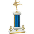 Premium Single Blue Glacier Victory Karate Trophy