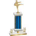 Premium Single Blue Glacier Year Karate Trophy