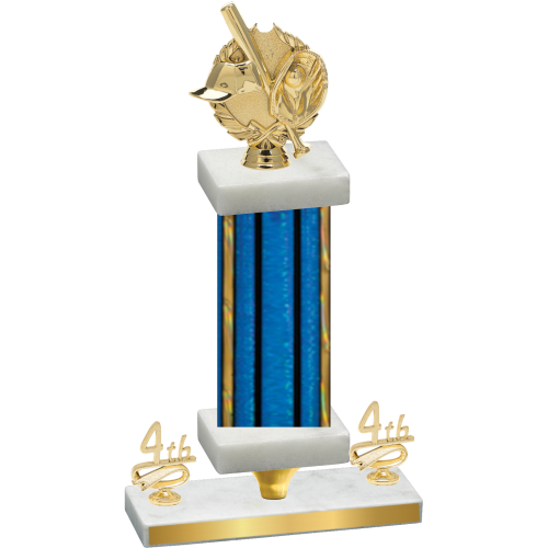 Premium Single Blue Glacier Fourth Place Baseball Trophy