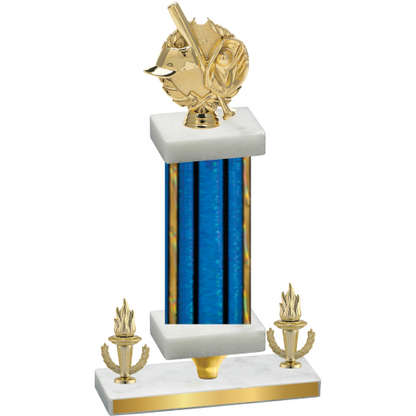 Premium Single Blue Glacier Victory Baseball Trophy