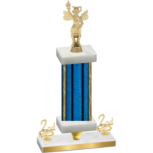 Premium Single Blue Glacier Second Place Academics Trophy
