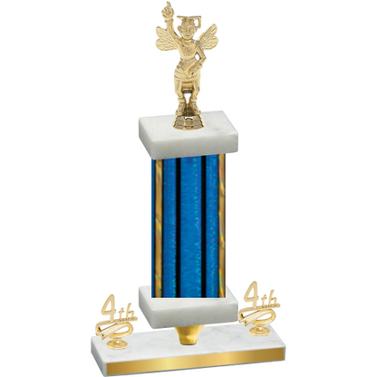Premium Single Blue Glacier Fourth Place Academics Trophy