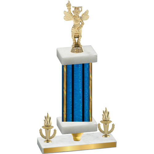 Premium Single Blue Glacier Victory Academics Trophy