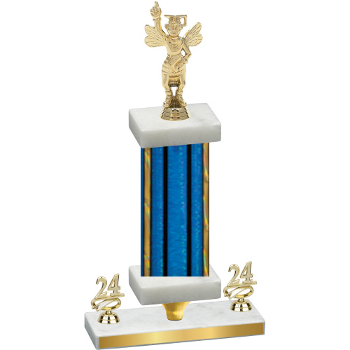Premium Single Blue Glacier Year Academics Trophy