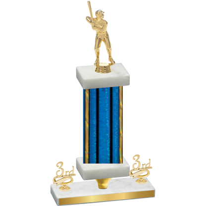 Premium Single Blue Glacier Third Place Baseball Trophy