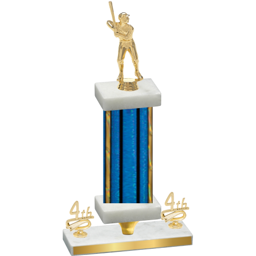 Premium Single Blue Glacier Fourth Place Baseball Trophy
