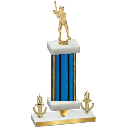 Premium Single Blue Glacier Victory Baseball Trophy