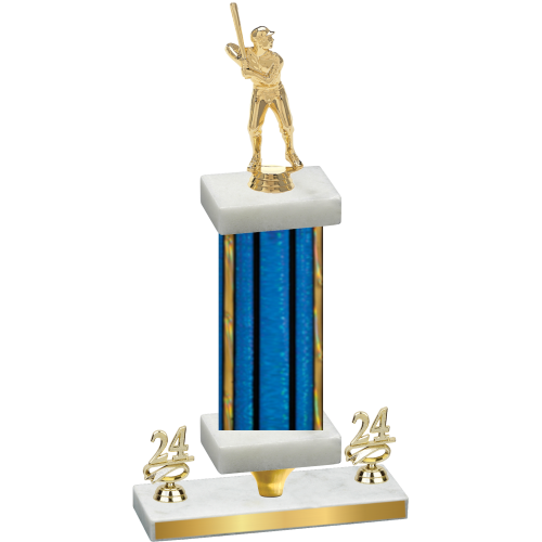 Premium Single Blue Glacier Year Baseball Trophy
