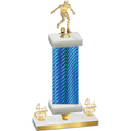 Premium Single Blue Carbon Fiber Fourth Place Soccer Trophy