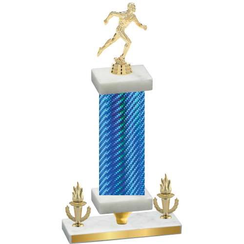 Premium Single Blue Carbon Fiber Victory Running Trophy