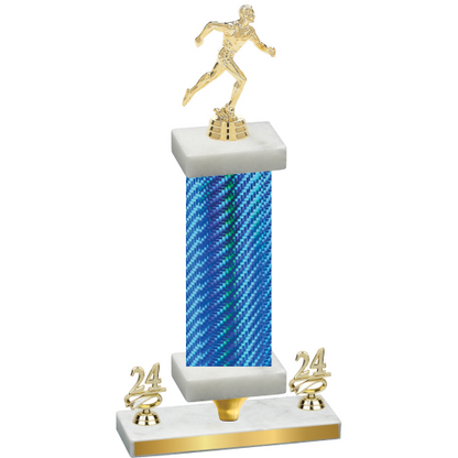 Premium Single Blue Carbon Fiber Year Running Trophy
