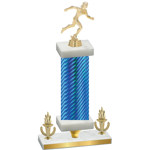 Premium Single Blue Carbon Fiber Victory Running Trophy