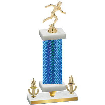 Premium Single Blue Carbon Fiber Victory Running Trophy