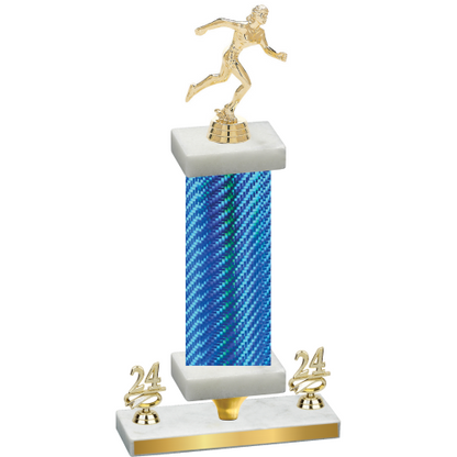 Premium Single Blue Carbon Fiber Year Running Trophy