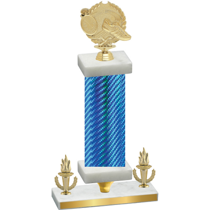 Premium Single Blue Carbon Fiber Victory Running Trophy