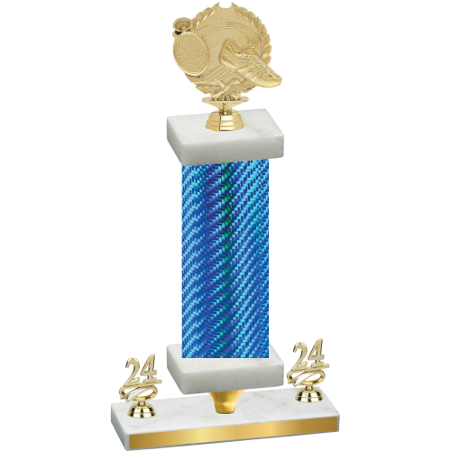Premium Single Blue Carbon Fiber Year Running Trophy