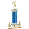 Premium Single Blue Carbon Fiber Victory Tennis Trophy