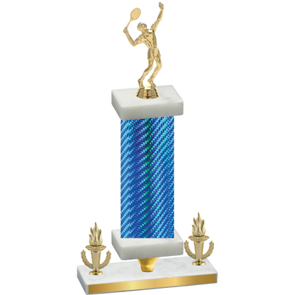 Premium Single Blue Carbon Fiber Victory Tennis Trophy