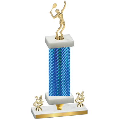 Premium Single Blue Carbon Fiber Year Tennis Trophy