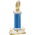 Premium Single Blue Carbon Fiber Second Place Football Trophy