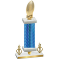 Premium Single Blue Carbon Fiber Victory Football Trophy