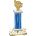 Premium Single Blue Carbon Fiber Fourth Place Tennis Trophy