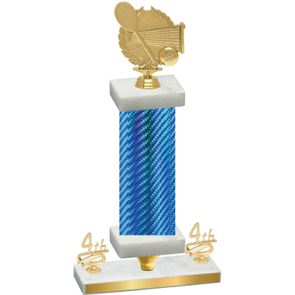 Premium Single Blue Carbon Fiber Fourth Place Tennis Trophy