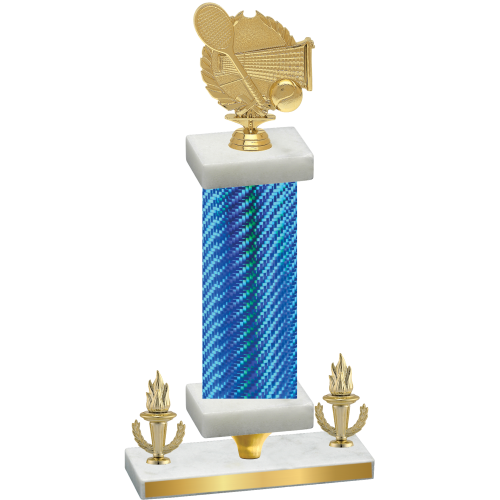 Premium Single Blue Carbon Fiber Victory Tennis Trophy