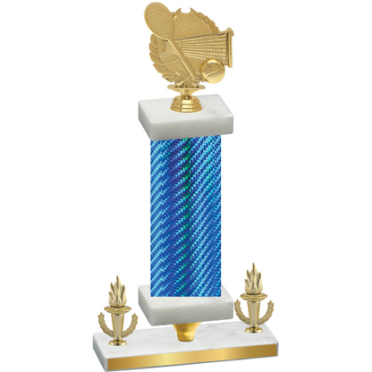 Premium Single Blue Carbon Fiber Victory Tennis Trophy