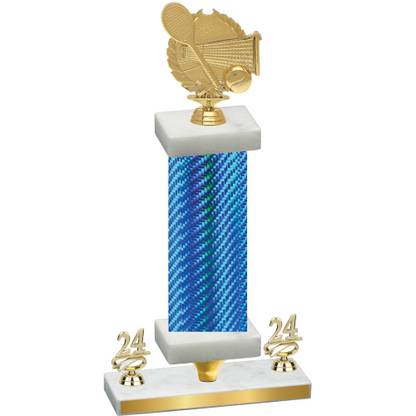 Premium Single Blue Carbon Fiber Year Tennis Trophy
