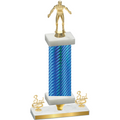 Premium Single Blue Carbon Fiber Third Place Wrestling Trophy