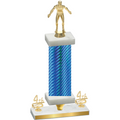 Premium Single Blue Carbon Fiber Fourth Place Wrestling Trophy