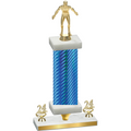 Premium Single Blue Carbon Fiber Year Wrestling Trophy