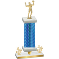 Premium Single Blue Carbon Fiber Fourth Place Volleyball Trophy