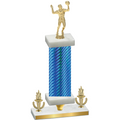 Premium Single Blue Carbon Fiber Victory Volleyball Trophy