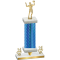 Premium Single Blue Carbon Fiber Year Volleyball Trophy