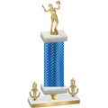 Premium Single Blue Carbon Fiber Victory Volleyball Trophy