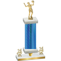 Premium Single Blue Carbon Fiber Year Volleyball Trophy