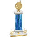 Premium Single Blue Carbon Fiber First Place Volleyball Trophy