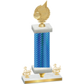 Premium Single Blue Carbon Fiber Third Place Volleyball Trophy