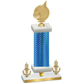 Premium Single Blue Carbon Fiber Victory Volleyball Trophy