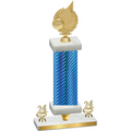 Premium Single Blue Carbon Fiber Year Volleyball Trophy