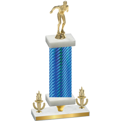 Premium Single Blue Carbon Fiber Victory Swimming Trophy