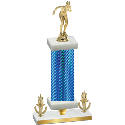 Premium Single Blue Carbon Fiber Victory Tennis Trophy