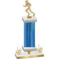 Premium Single Blue Carbon Fiber First Place Football Trophy